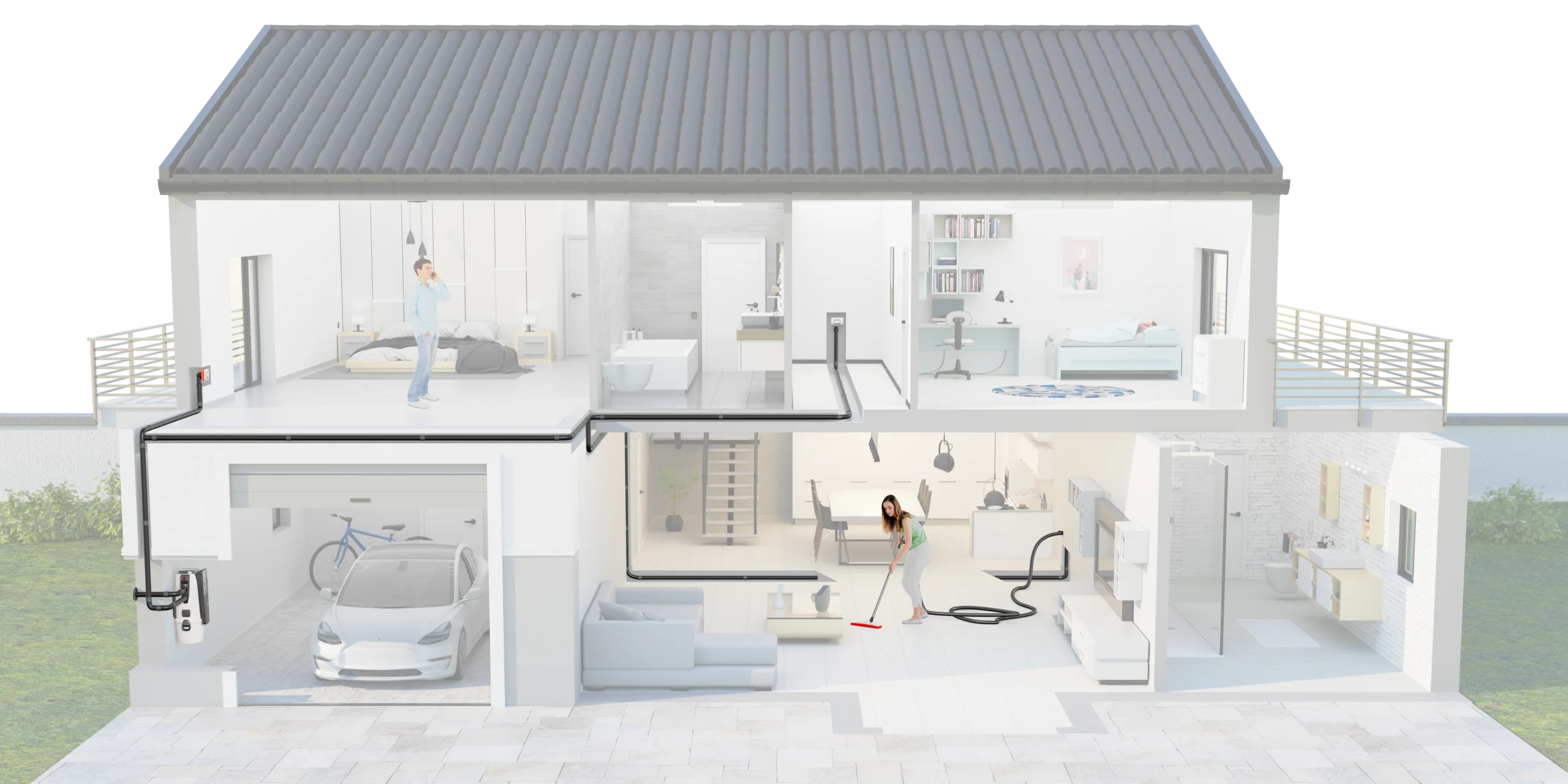 Haus mit Zentralstaubsaugeranlage